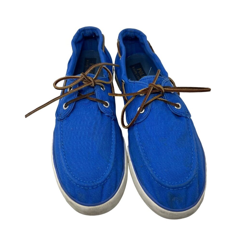 Polo Ralph Lauren Sneakers Mens Size 12 Sander P Canvas Fashion Shoes Colby Blue